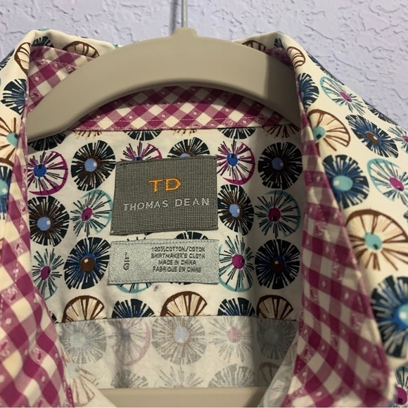 Thomas Dean Circles Long Sleeves Button Up Dress Shirt - Picture 2 of 6